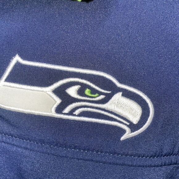 NFL Seattle Seahawks Mens Knit Medium Full Zip Jacket Warm Blue/Green - Picture 4 of 12